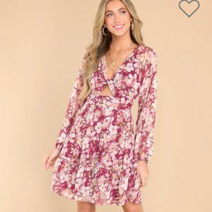 NWT Burgandy Floral Dress - Great for Fall